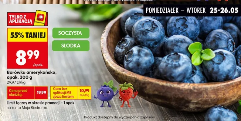 Borówka amerykańska promocja w Biedronka