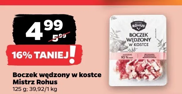 Boczek wędzony w kostce Mistrz Rohus promocja w Netto