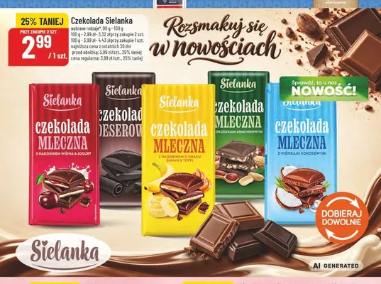 Czekolada mleczna z wiórkami kokosowymi Sielanka promocja w POLOmarket