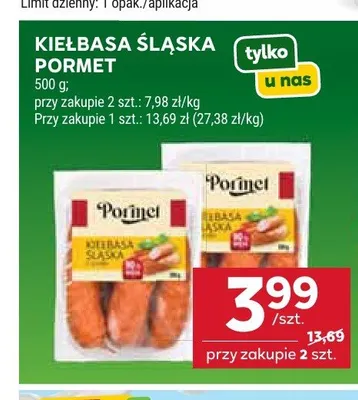 Kiełbasa śląska Pormet promocja w Stokrotka
