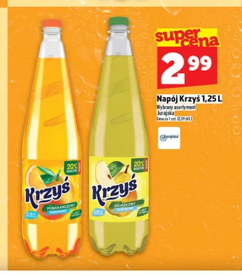 Napój Krzyś gruszkowy gazowany promocja w TOPAZ