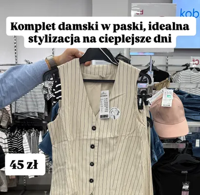 Komplet damski w paski kamizelka promocja w Pepco