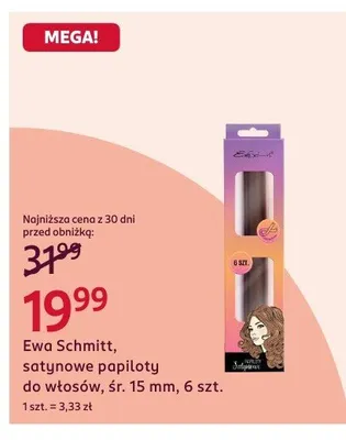 Ewa Schmitt satynowe papiloty do włosów śr. 15mm promocja w Rossmann