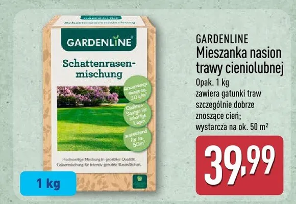 Mieszanka nasion trawy cieniolubnej promocja w Aldi