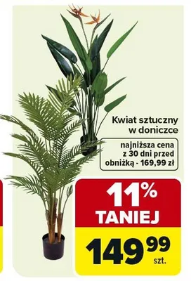 Kwiat sztuczny w doniczce promocja w Carrefour
