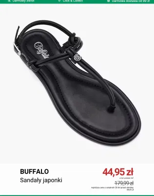 Sandały japonki Buffalo promocja w Deichmann
