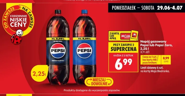 Napój gazowany Pepsi promocja w Biedronka