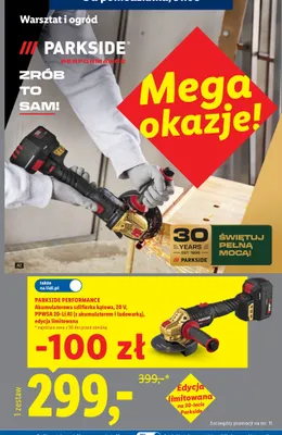 Akumulatorowa szlifierka kątowa Parkside Performance promocja w Lidl