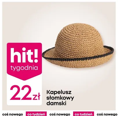 Kapelusz słomkowy damski promocja w Pepco