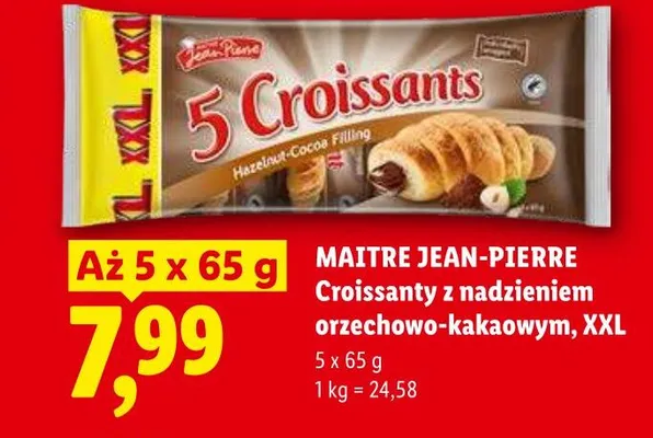 Croissanty z nadzieniem orzechowo-kakaowym XXL MAITRE JEAN-PIERRE promocja w Lidl