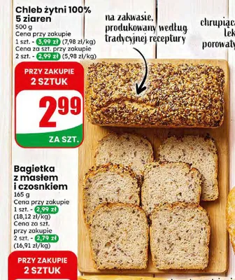 Chleb żytni 100% 5 ziaren promocja w Dino