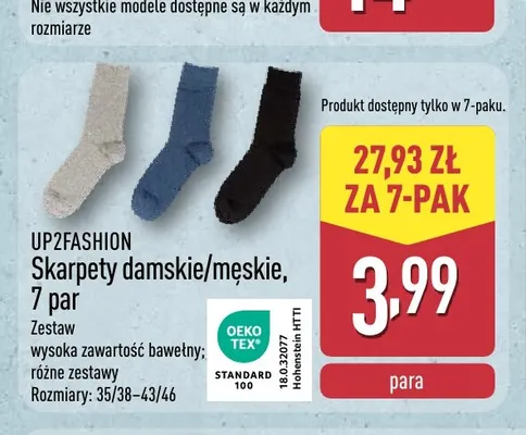 Skarpety damskie 7-pak UP2FASHION promocja w Aldi