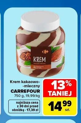 Krem kakaowo-mleczny Carrefour promocja w Carrefour Market