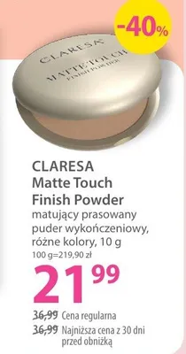 Puder Matte Touch Finish Powder matujący prasowany wykończeniowy różne kolory promocja w Hebe