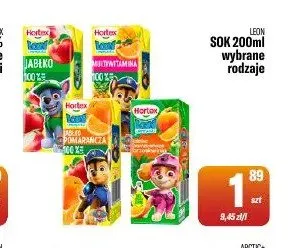 Sok Leon jabłko promocja w Tomi Markt