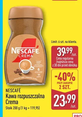 Kawa rozpuszczalna Crema Nescafé promocja w Aldi