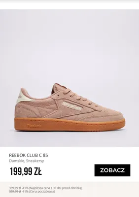 Sneakersy damskie Reebok Club C 85 promocja w Sizeer