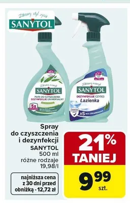 Spray do czyszczenia i dezynfekcji Sanytol Łazienka promocja w Carrefour Market
