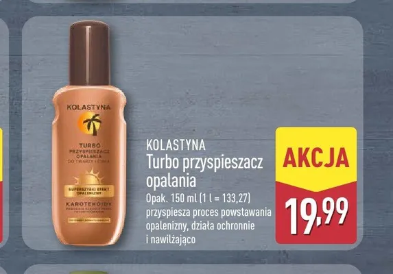 Turbo przyspieszacz opalania Kolastyna promocja w Aldi