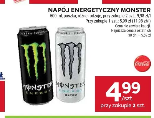 Napój energetyczny Monster Energy Ultra promocja w Stokrotka