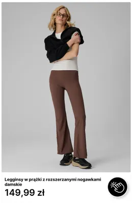 Legginsy w prążki z rozszerzanymi nogawkami damskie promocja w 4F