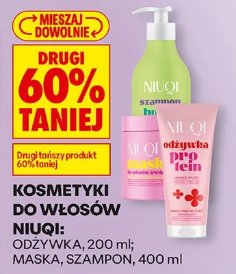 Kosmetyki do włosów - odżywka, maska, szampon DRUGI -60% promocja w Biedronka