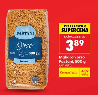 Makaron orzo Pastani promocja w Biedronka