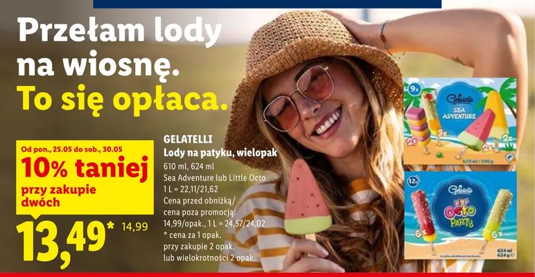Lody na patyku Gelatelli Sea Adventure wielopak promocja w Lidl