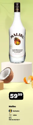 Likier Malibu Caribbean Rum with Coconut Flavour promocja w Netto