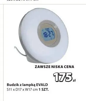 Budzik z lampką EVALD promocja w Jysk