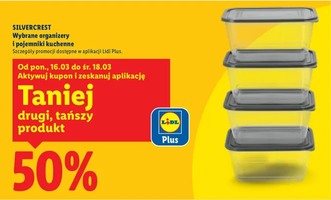 Wybrane organizery i pojemniki kuchenne DRUGI -50% promocja w Lidl