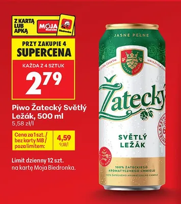 Piwo Žatecký Světlý Ležák promocja w Biedronka