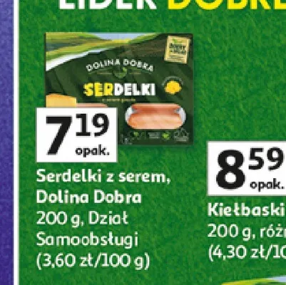 Serdelki z serem Dolina Dobra promocja w Auchan