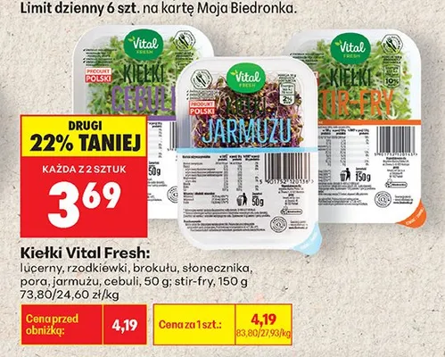 Kiełki cebuli Vital Fresh promocja w Biedronka
