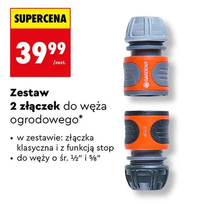 Zestaw 2 złączek do węża ogrodowego promocja w Biedronka