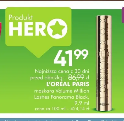 Maskara Volume Million Lashes Panorama Black L'Oréal Paris promocja w Super-Pharm