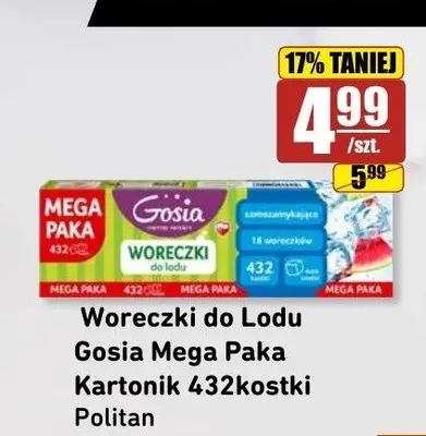 Woreczki do lodu Gosia Mega Paka kartonik 432 kostki promocja w API Market