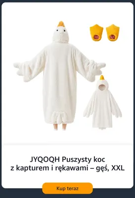 Puszysty koc z kapturem i rękawami – gęś XXL JYQOQH promocja w Amazon