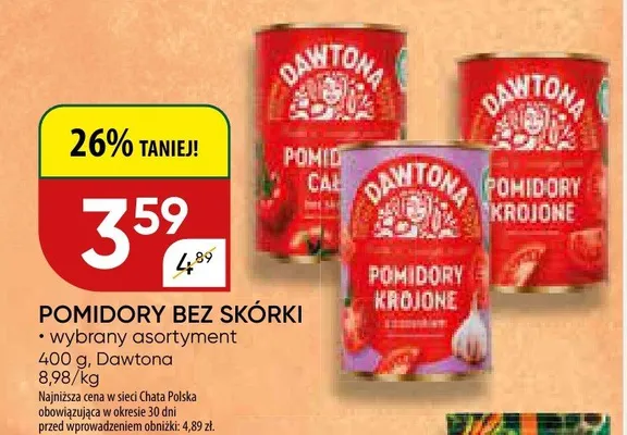 Pomidory bez skórki promocja w Chata Polska
