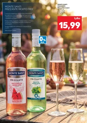Wino bezalkoholowe półmusujące Monte Santi Frizzante Mojito Moscato promocja w Kaufland