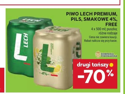 Piwo Lech Pils promocja w Stokrotka