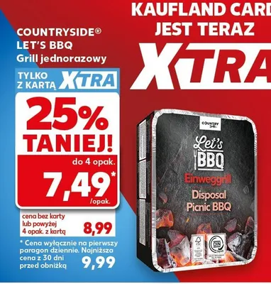 Grill jednorazowy Countryside Let's BBQ Disposal Picnic BBQ promocja w Kaufland