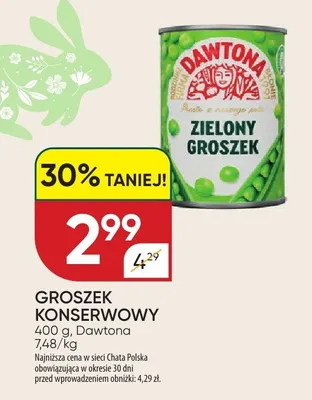 Groszek konserwowy zielony promocja w Chata Polska