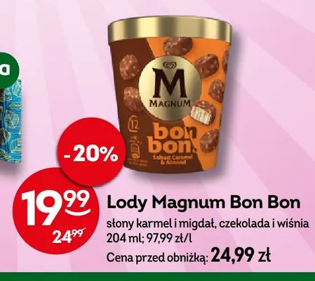 Lody Magnum Bon Bon słony karmel i migdał promocja w Żabka