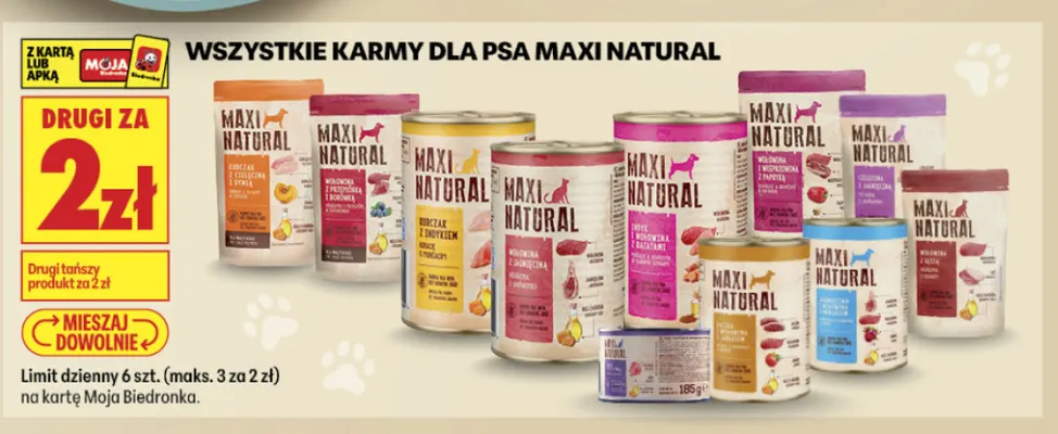 Karmy dla psa Maxi Natural promocja w Biedronka