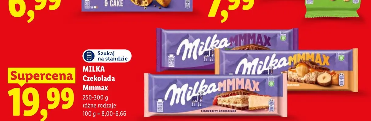 Czekolada Mmmax Strawberry Cheesecake Milka promocja w Lidl