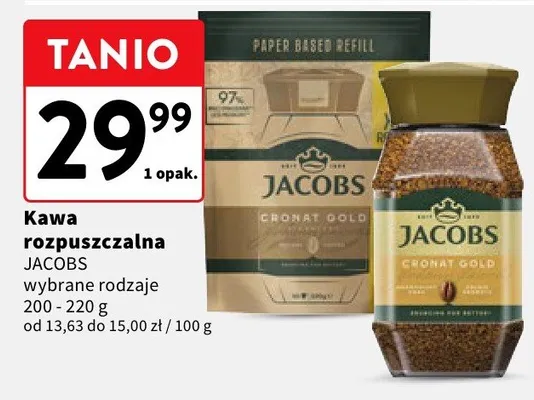 Kawa rozpuszczalna Jacobs Cronat Gold promocja w Intermarche