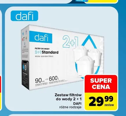 Zestaw filtrów do wody Dafi 2+1 Standard promocja w Carrefour