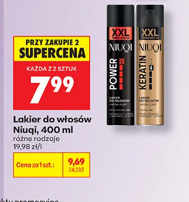 Lakier do włosów Niuqi Keratin promocja w Biedronka