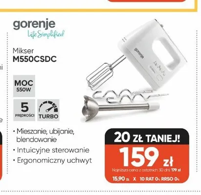 Mikser gorenje M550CSDC promocja w Max Elektro